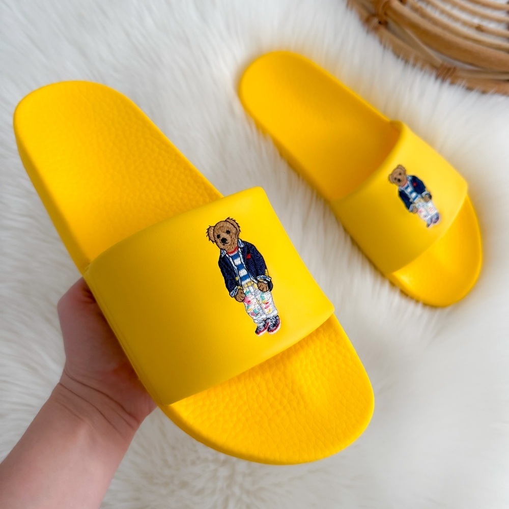 Polo by Ralph Lauren Yellow Polo Bear Slide Sandals
